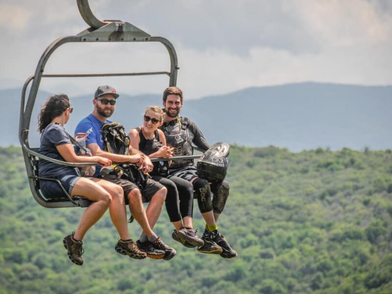 Family enjoying a scenic lift ride at Beech Mountain Resort