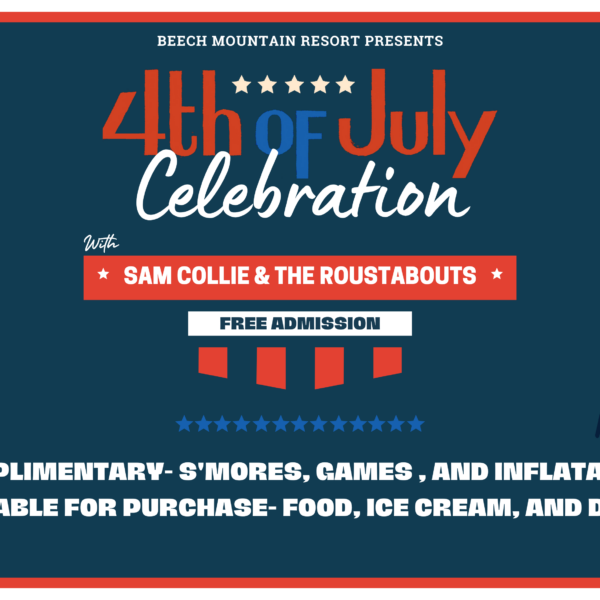 Fourht of july celebration graphic with beech mountain brewery